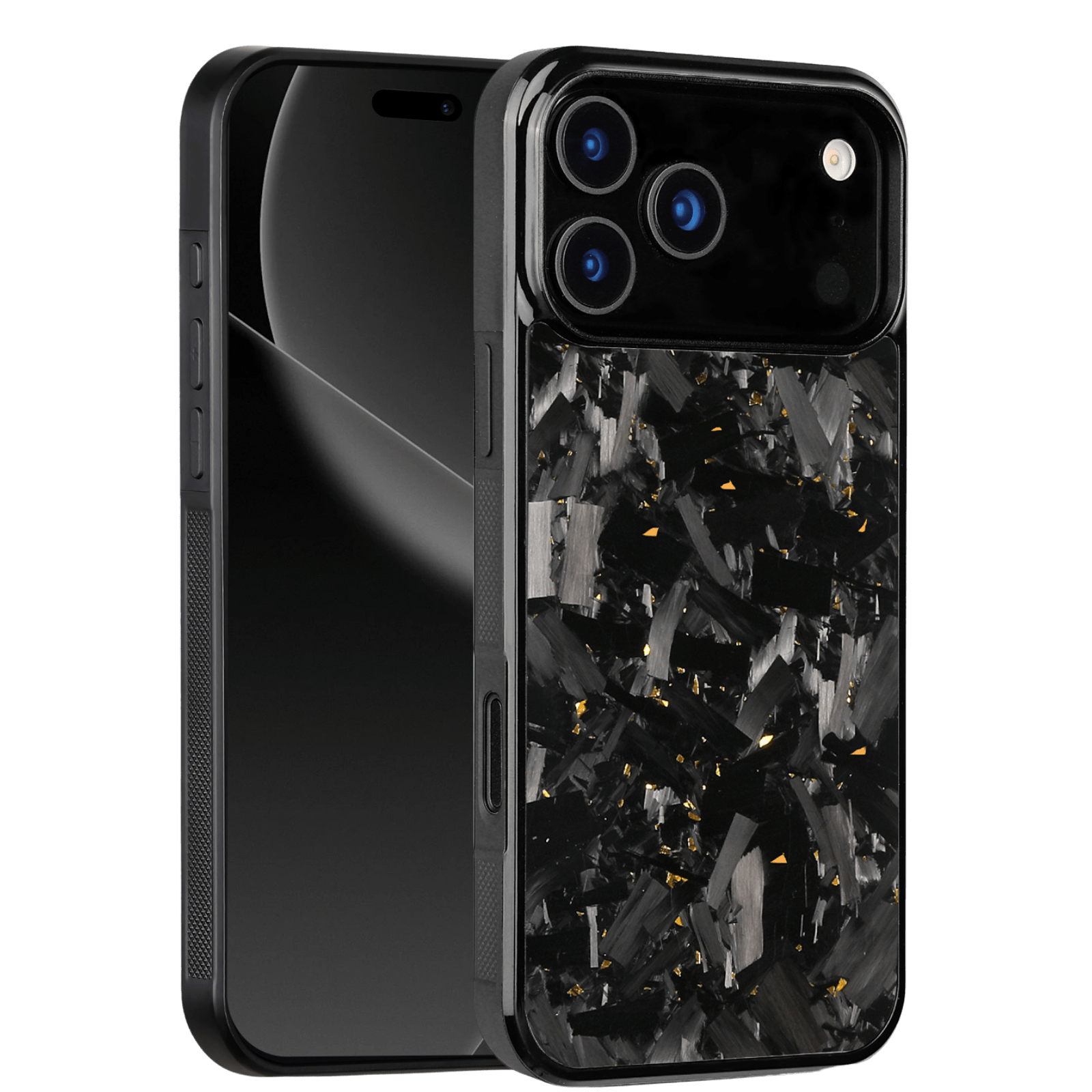 Forged Carbon iPhone Case – Gold Fragment Large | Forge Series V1 - Pristine Carbon