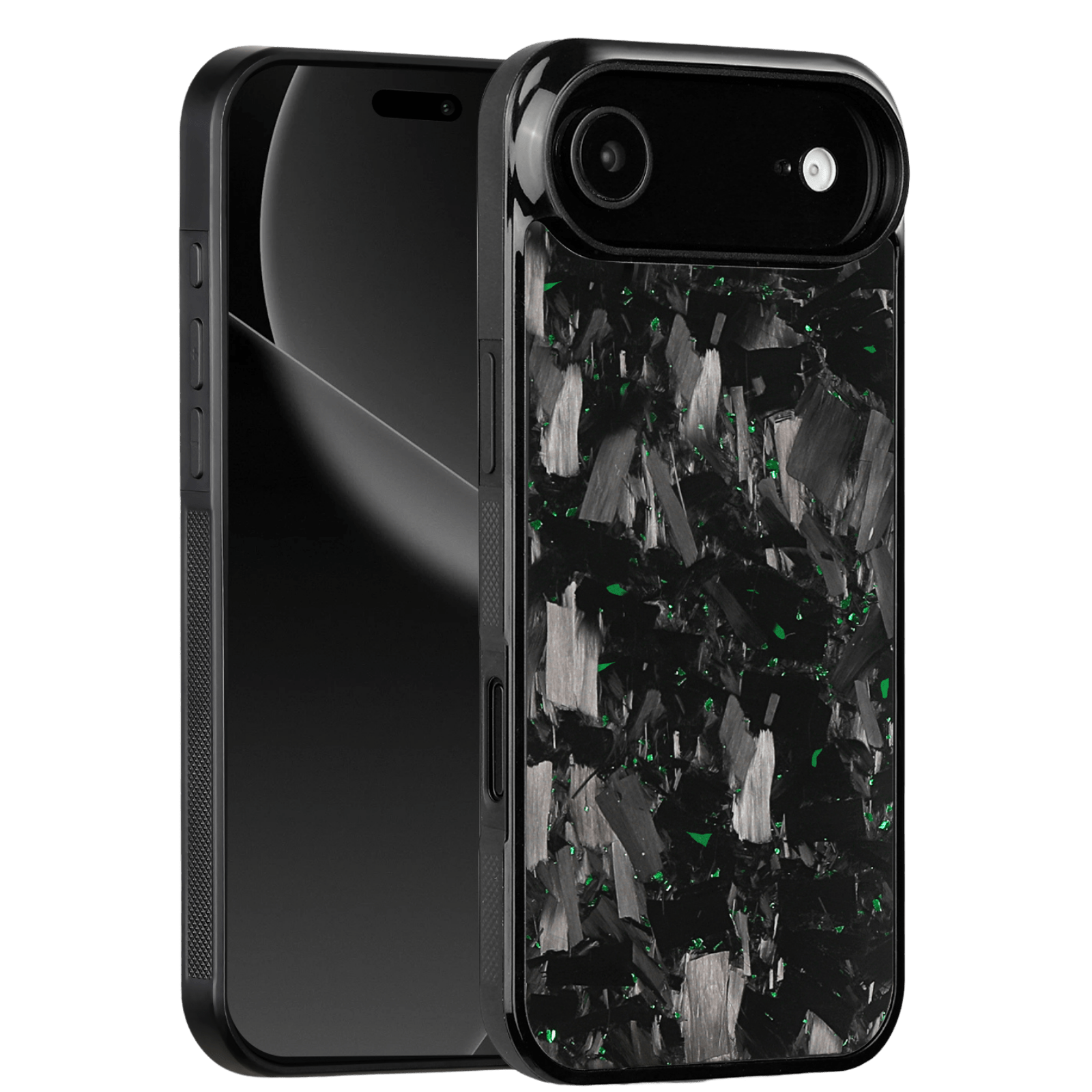 Forged Carbon iPhone Case – Green Fragment Large | Forge Series V1 - Pristine Carbon