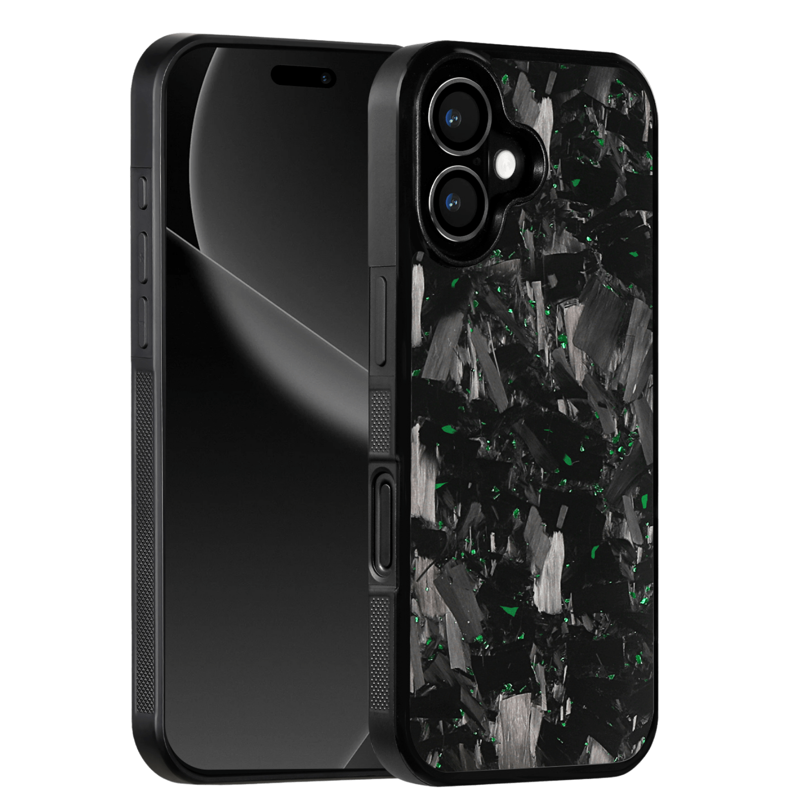 Forged Carbon iPhone Case – Green Fragment Large | Forge Series V1 - Pristine Carbon