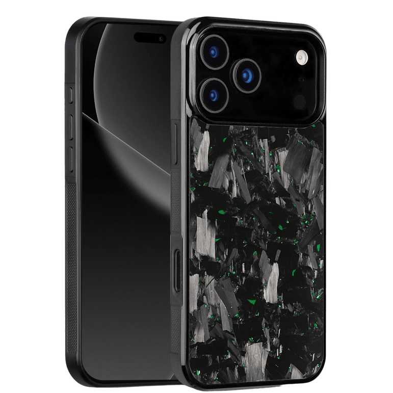 Forged Carbon iPhone Case – Green Fragment Large | Forge Series V1 - Pristine Carbon