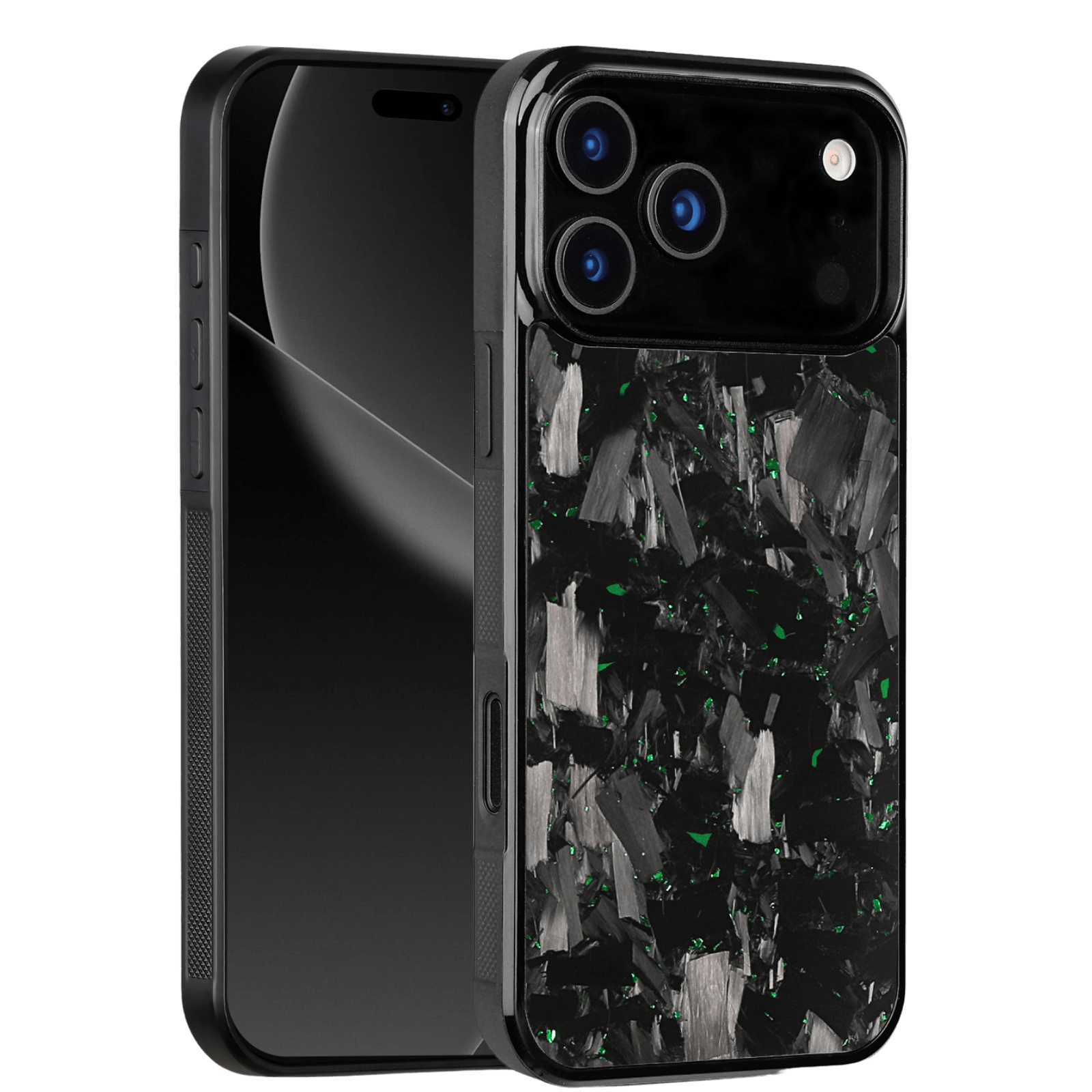 Forged Carbon iPhone Case – Green Fragment Large | Forge Series V1 - Pristine Carbon