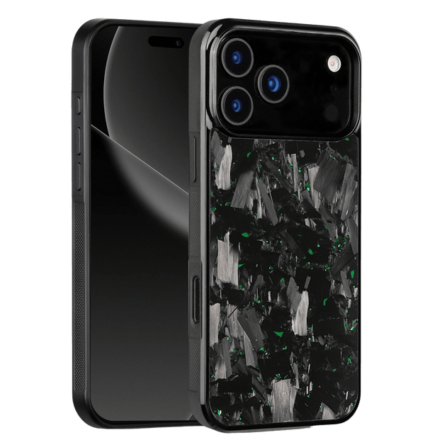 Forged Carbon iPhone Case – Green Fragment Large | Forge Series V1 - Pristine Carbon