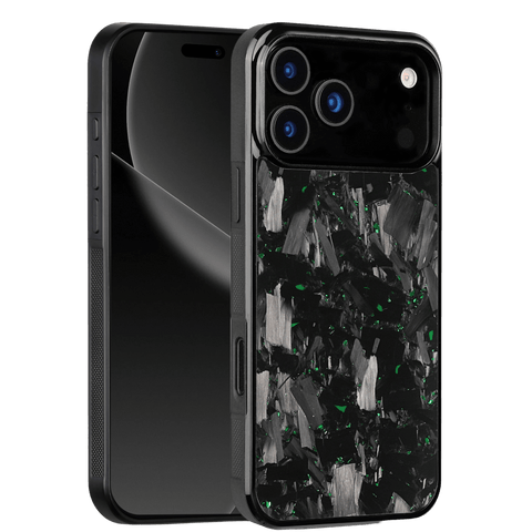 Forged Carbon iPhone Case – Green Fragment Large | Forge Series V1 - Pristine Carbon