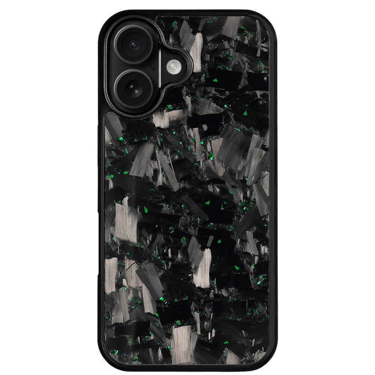Forged Carbon iPhone Case – Green Fragment Large | Forge Series V1 - Pristine Carbon