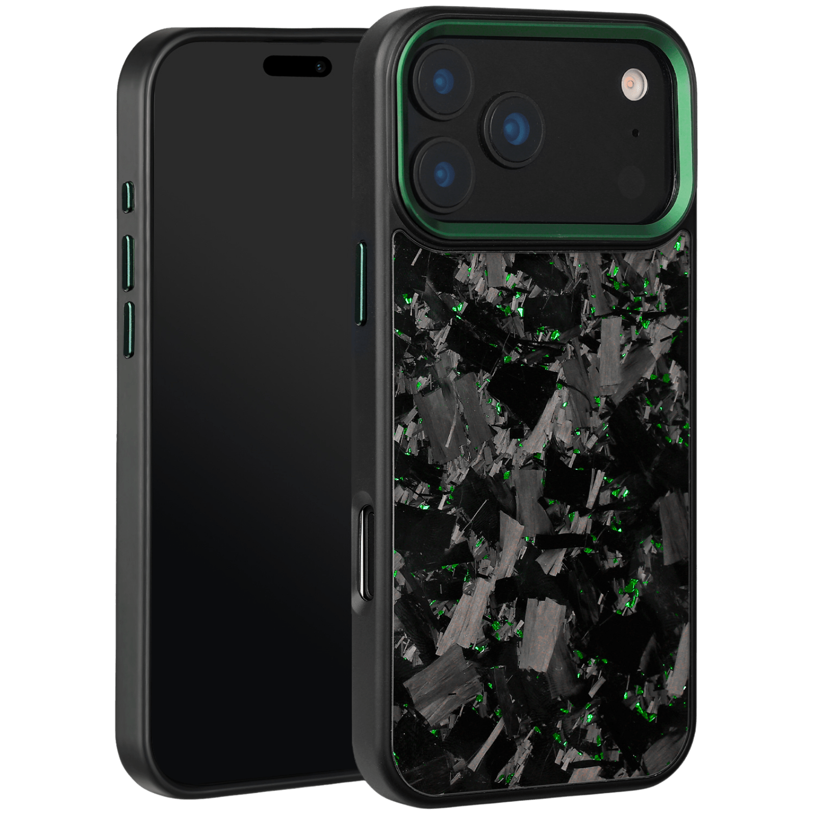 Forged Carbon iPhone Case – Green Large Fragment | Forge Series V2 - Pristine Carbon