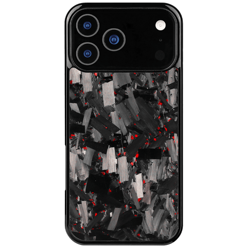 Forged Carbon iPhone Case – Red Fragment Large | Forge Series V1 - Pristine Carbon