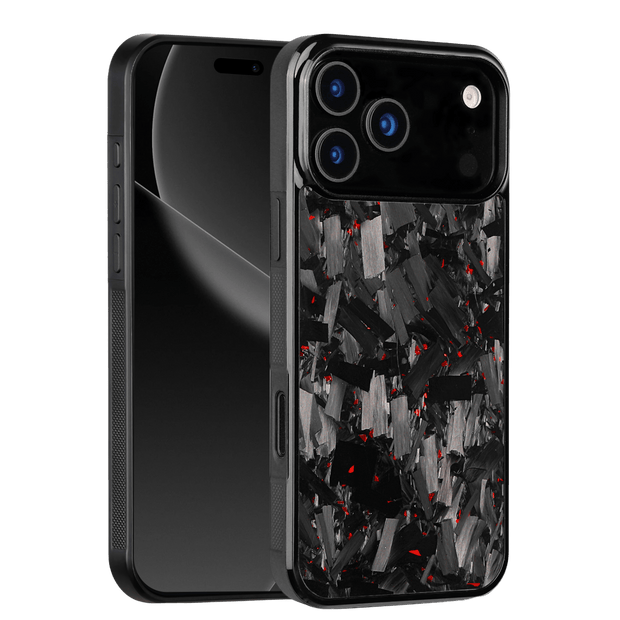 Forged Carbon iPhone Case – Red Fragment Large | Forge Series V1 - Pristine Carbon