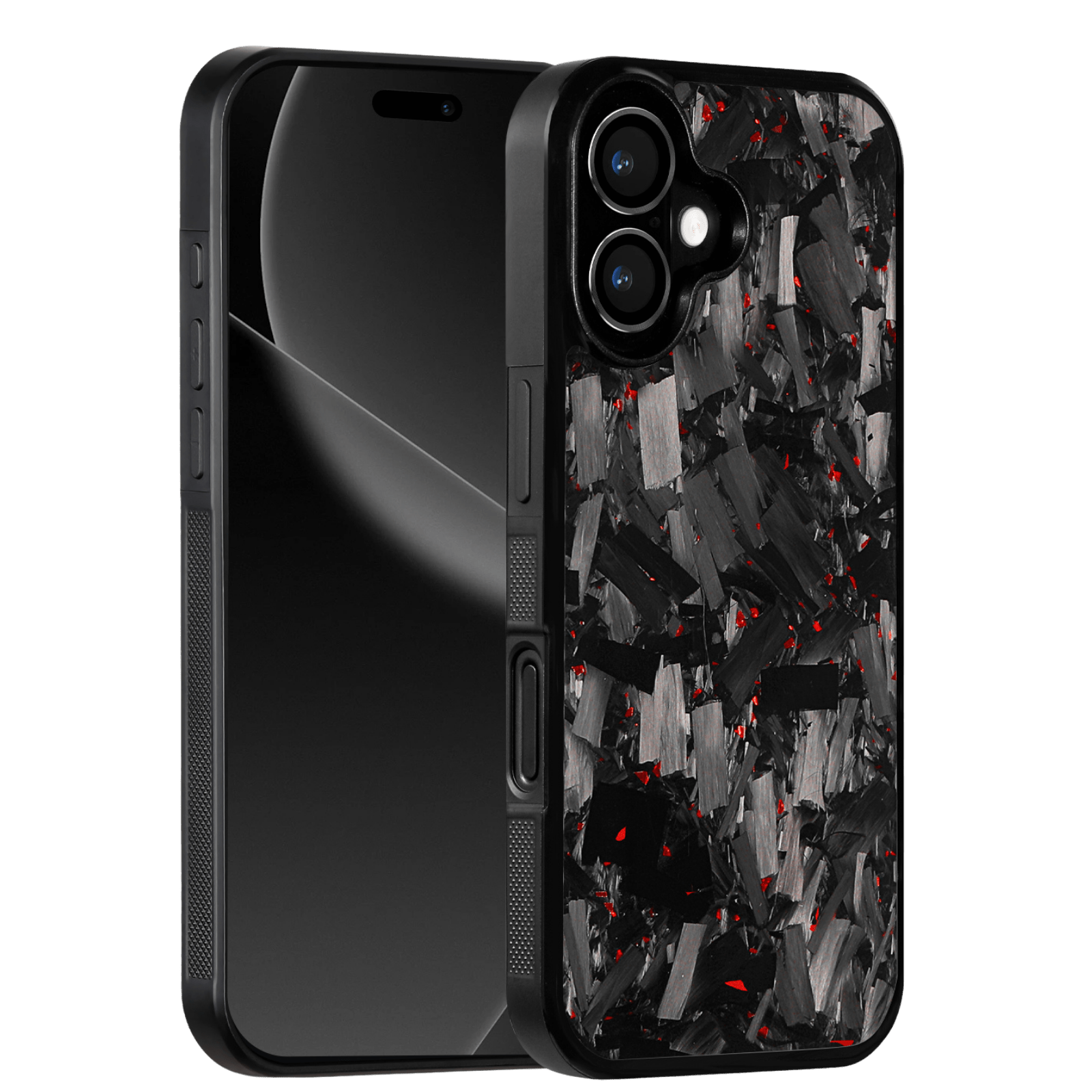 Forged Carbon iPhone Case – Red Fragment Large | Forge Series V1 - Pristine Carbon