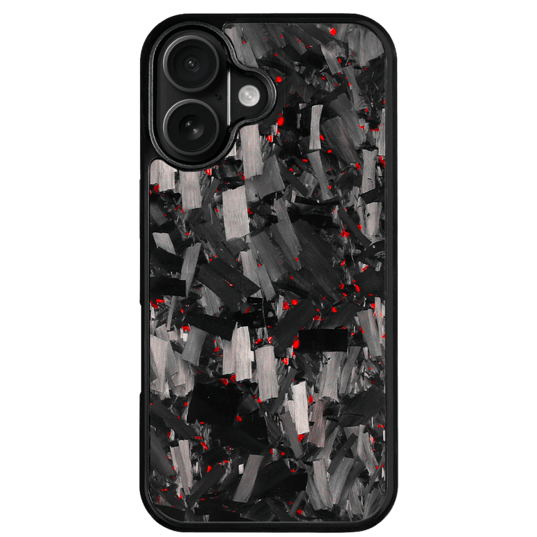 Forged Carbon iPhone Case – Red Fragment Large | Forge Series V1 - Pristine Carbon