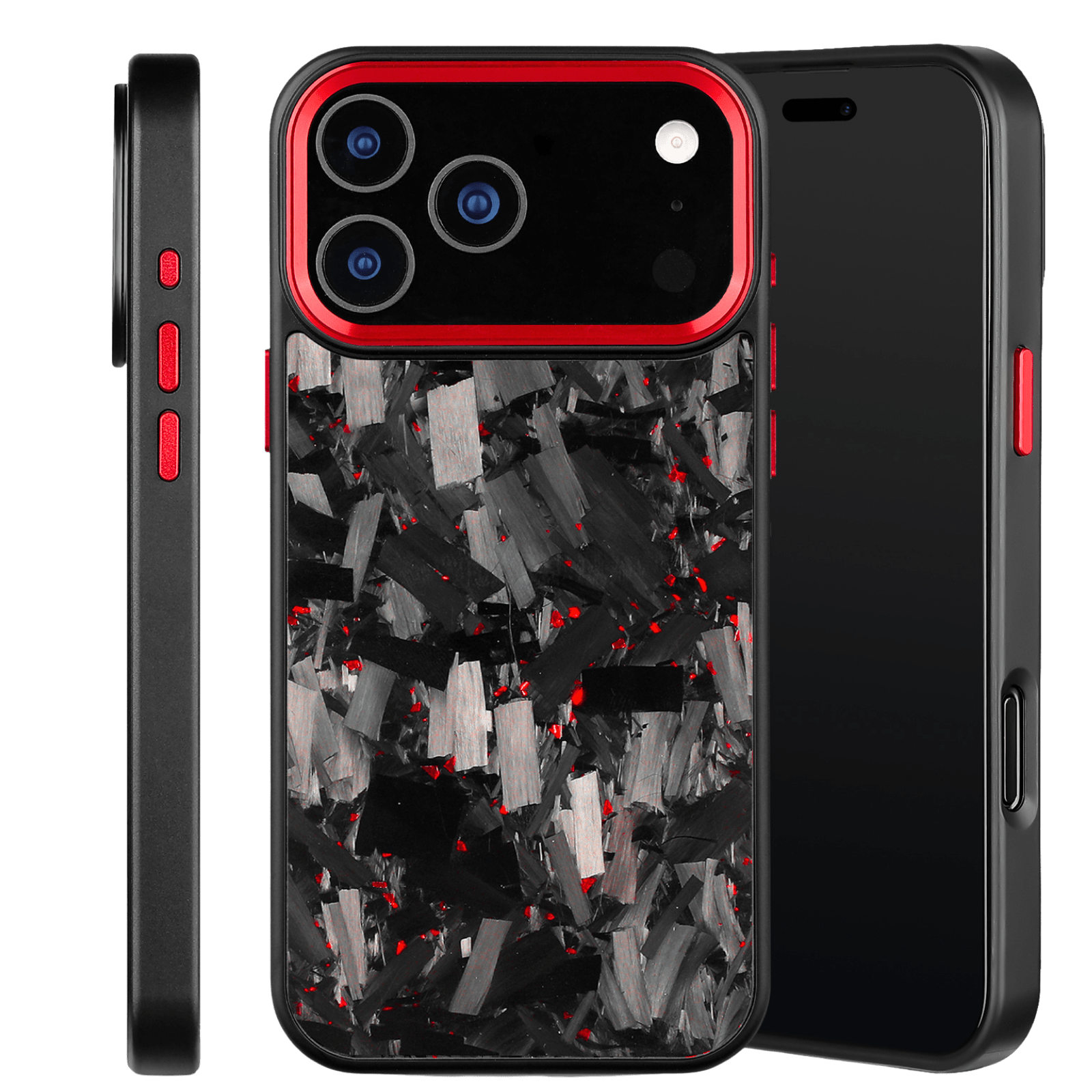 Forged Carbon iPhone Case – Red Large Fragment | Forge Series V2 - Pristine Carbon