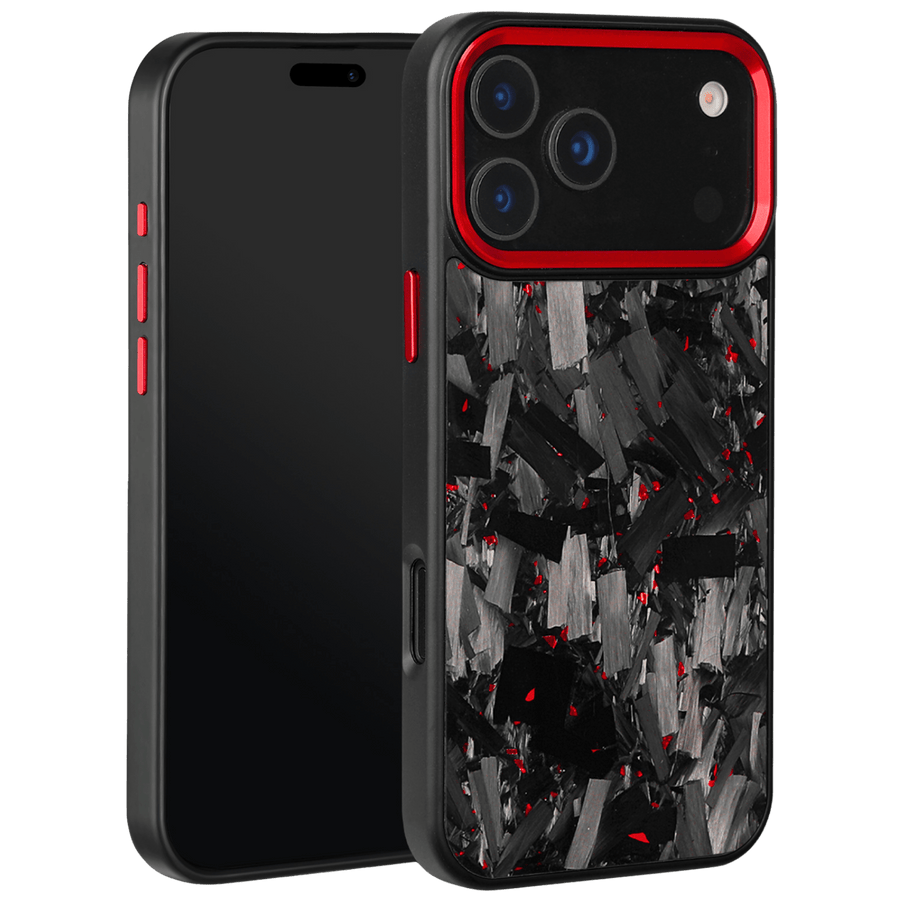Forged Carbon iPhone Case – Red Large Fragment | Forge Series V2 - Pristine Carbon