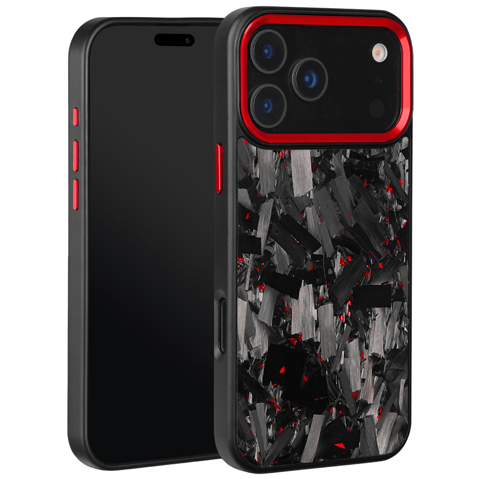 Forged Carbon iPhone Case – Red Large Fragment | Forge Series V2 - Pristine Carbon