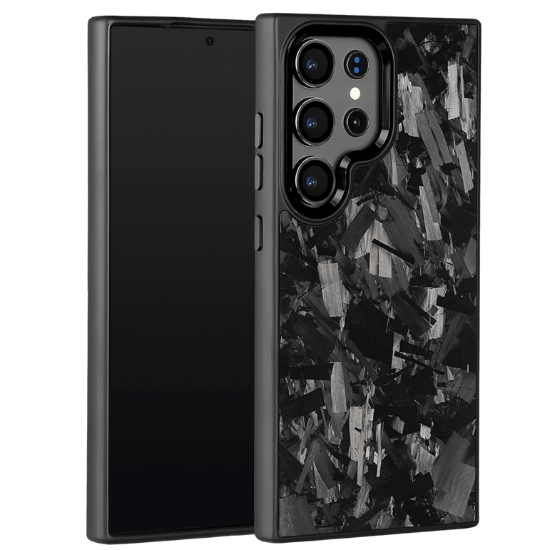 Forged Carbon Samsung Case – Black Fragment Large | Forge Series - Pristine Carbon