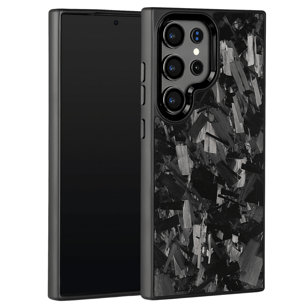 Forged Carbon Samsung Case – Black Fragment Large | Forge Series - Pristine Carbon