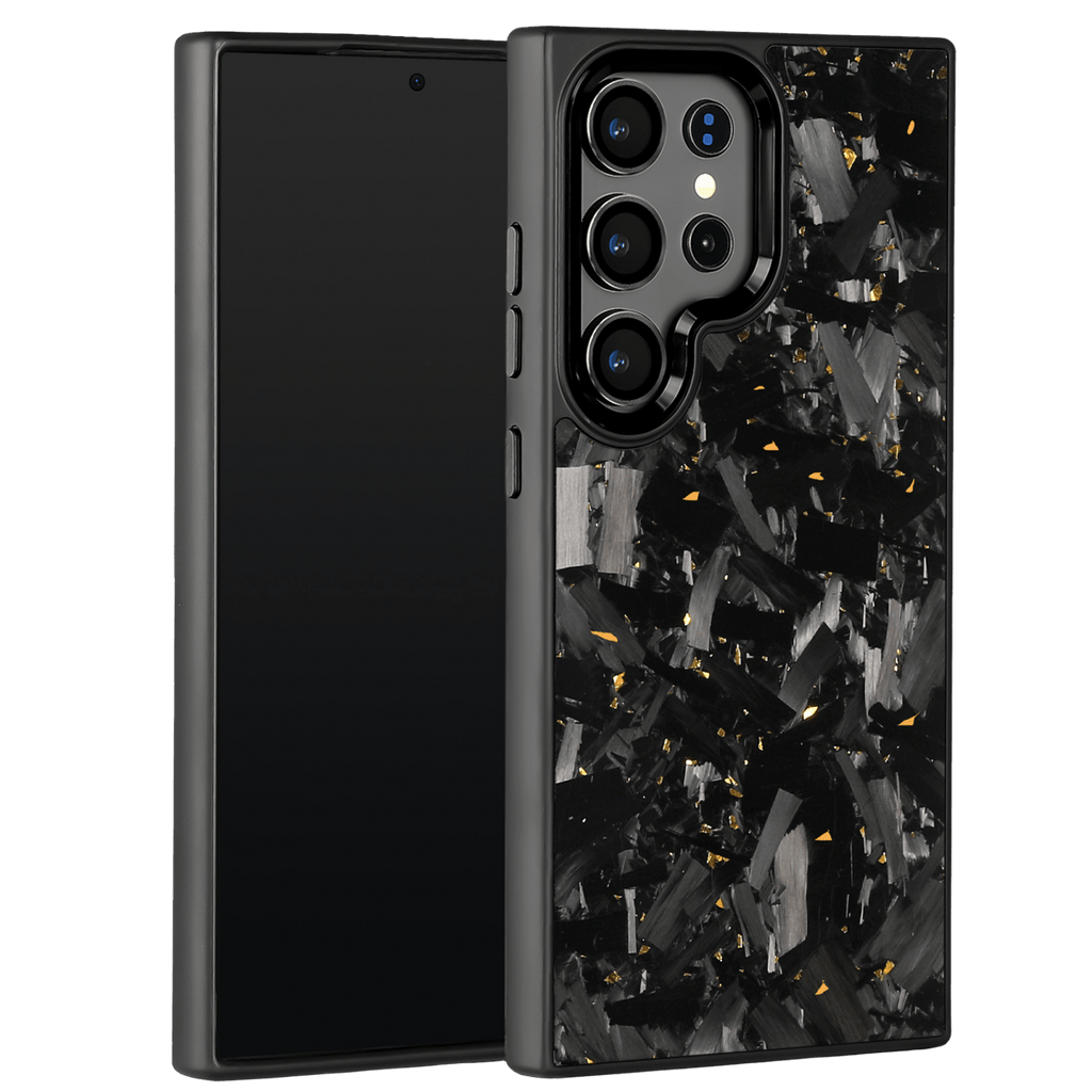 Forged Carbon Samsung Case – Gold Fragment Large | Forge Series - Pristine Carbon