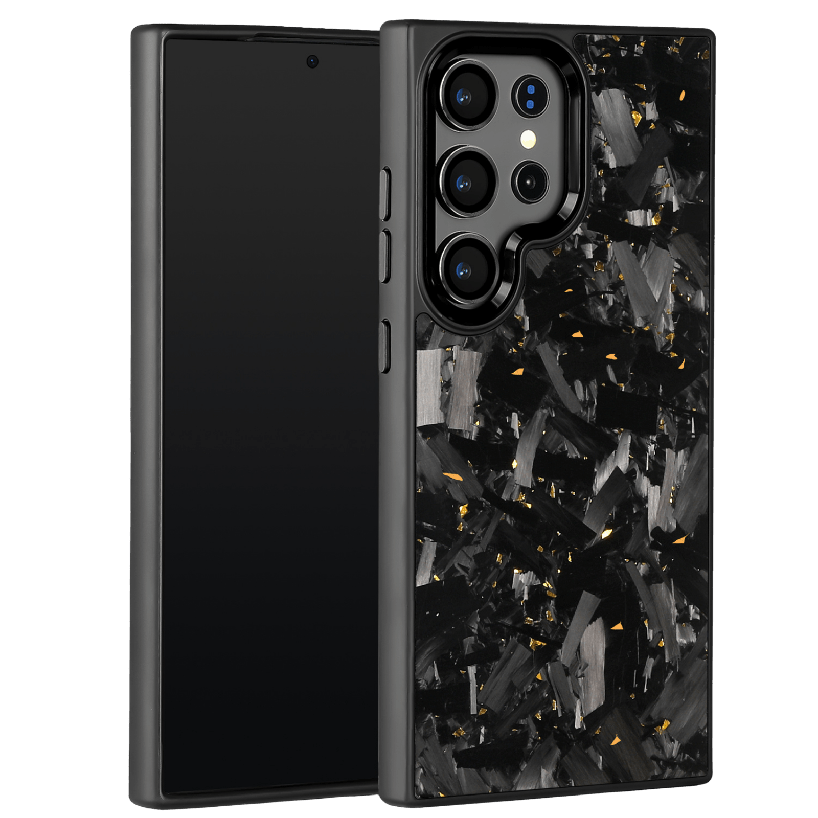 Forged Carbon Samsung Case – Gold Fragment Large | Forge Series - Pristine Carbon