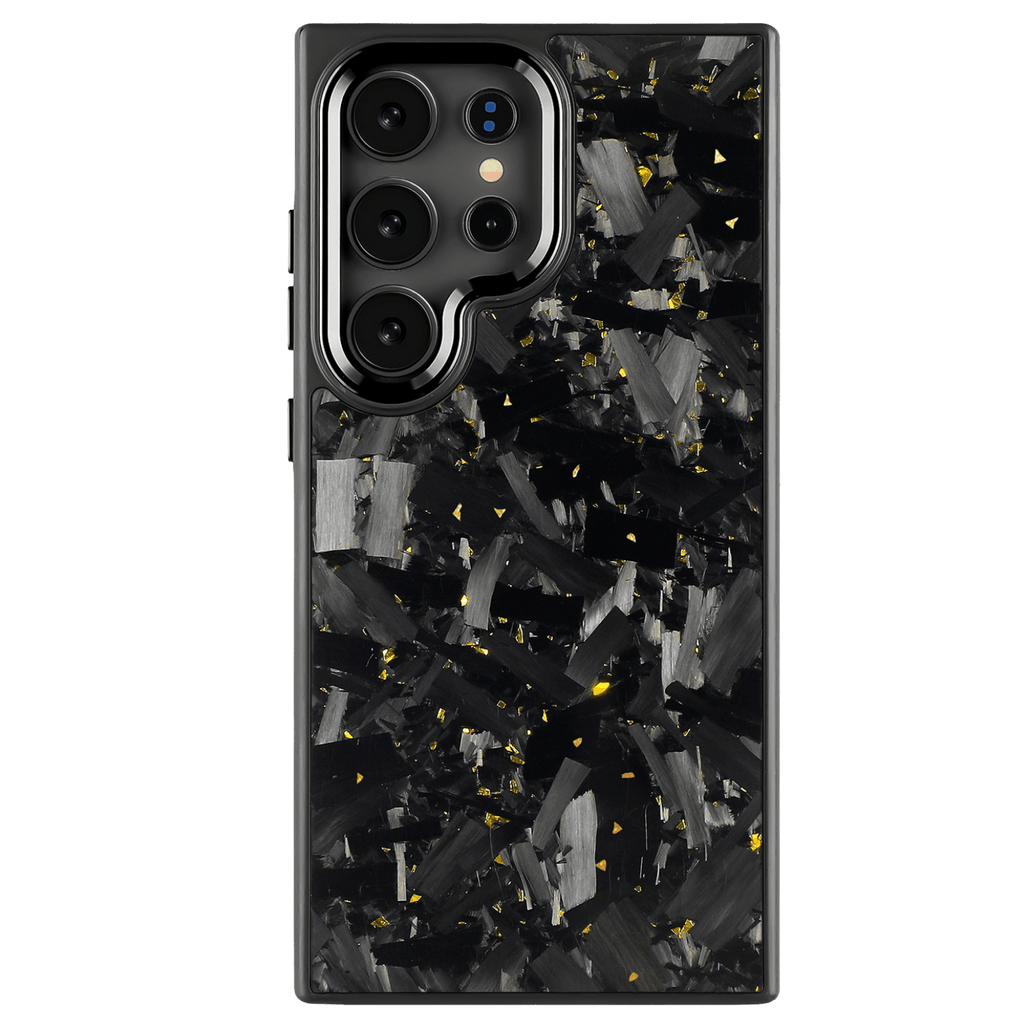 Forged Carbon Samsung Case – Gold Fragment Large | Forge Series - Pristine Carbon
