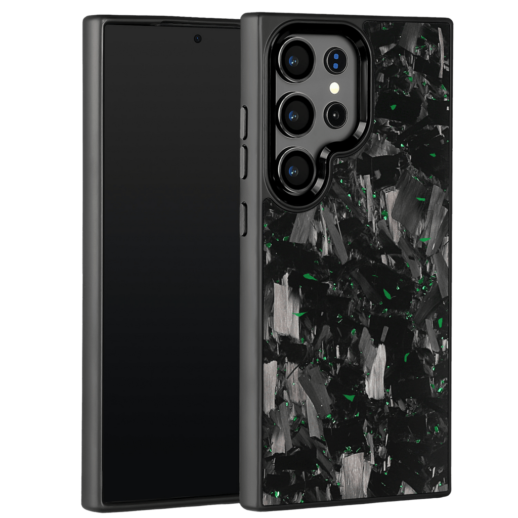 Forged Carbon Samsung Case – Green Fragment Large | Forge Series - Pristine Carbon