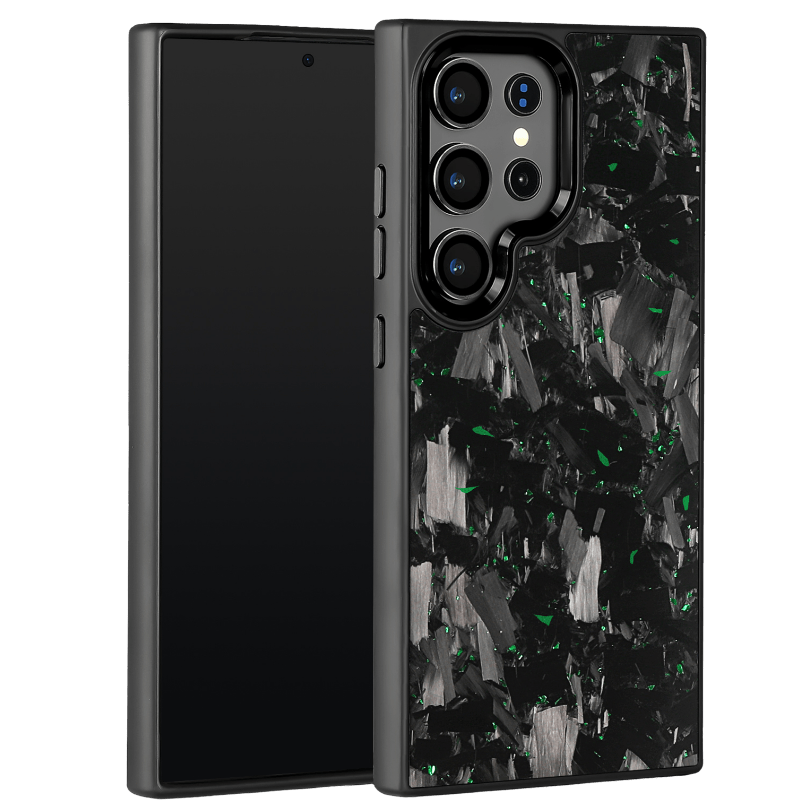 Forged Carbon Samsung Case – Green Fragment Large | Forge Series - Pristine Carbon