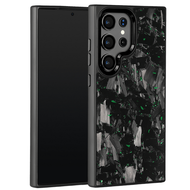 Forged Carbon Samsung Case – Green Fragment Large | Forge Series - Pristine Carbon