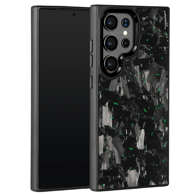 Forged Carbon Samsung Case – Green Fragment Large | Forge Series - Pristine Carbon