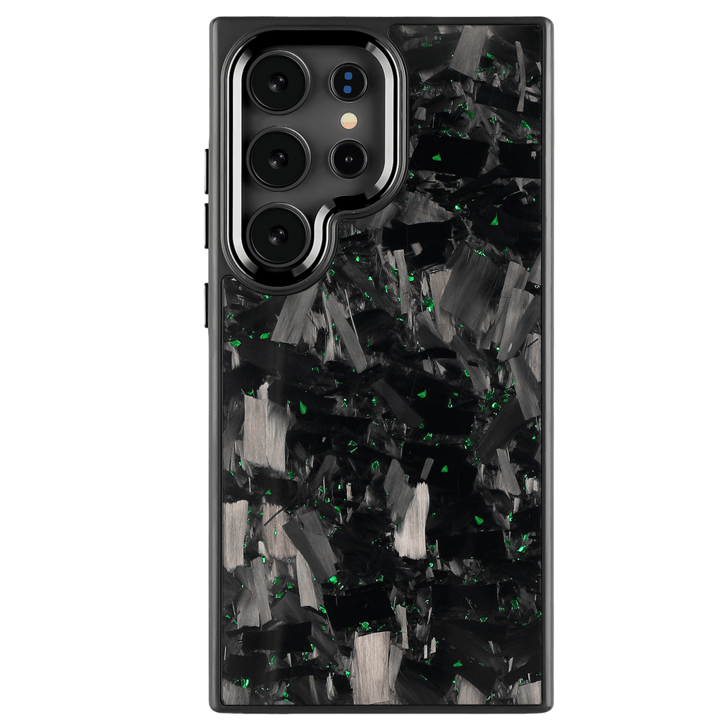 Forged Carbon Samsung Case – Green Fragment Large | Forge Series - Pristine Carbon