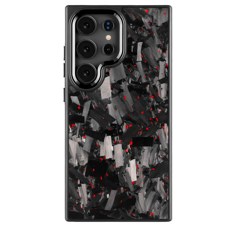 Forged Carbon Samsung Case – Red Fragment Large | Forge Series - Pristine Carbon