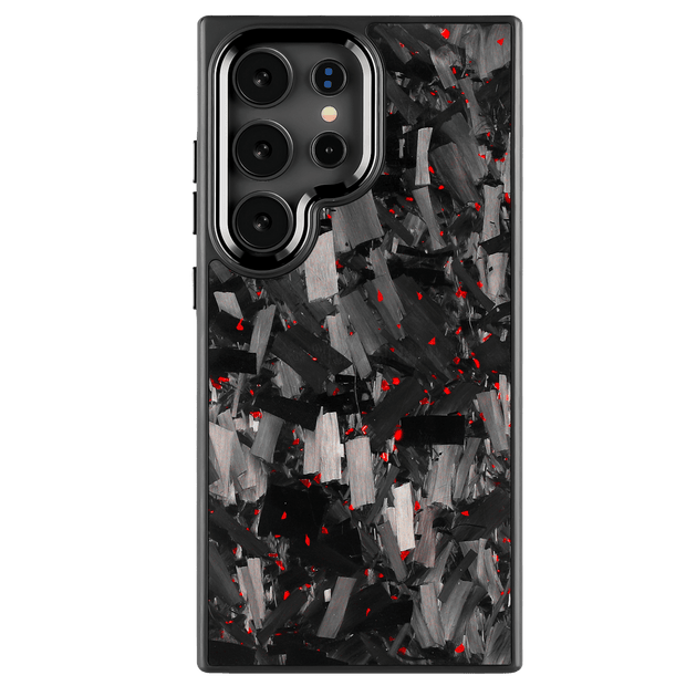 Forged Carbon Samsung Case – Red Fragment Large | Forge Series - Pristine Carbon