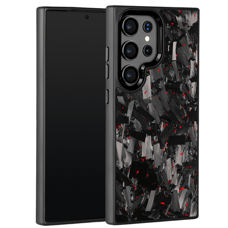 Forged Carbon Samsung Case – Red Fragment Large | Forge Series - Pristine Carbon
