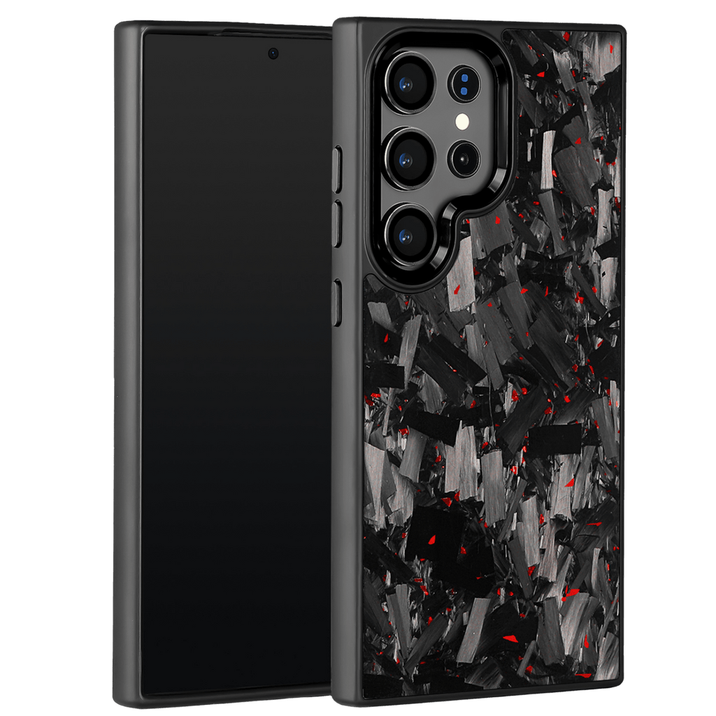 Forged Carbon Samsung Case – Red Fragment Large | Forge Series - Pristine Carbon