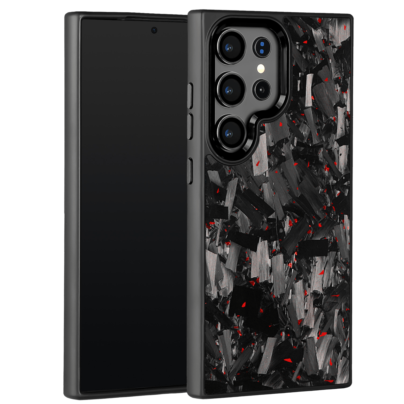 Forged Carbon Samsung Case – Red Fragment Large | Forge Series - Pristine Carbon