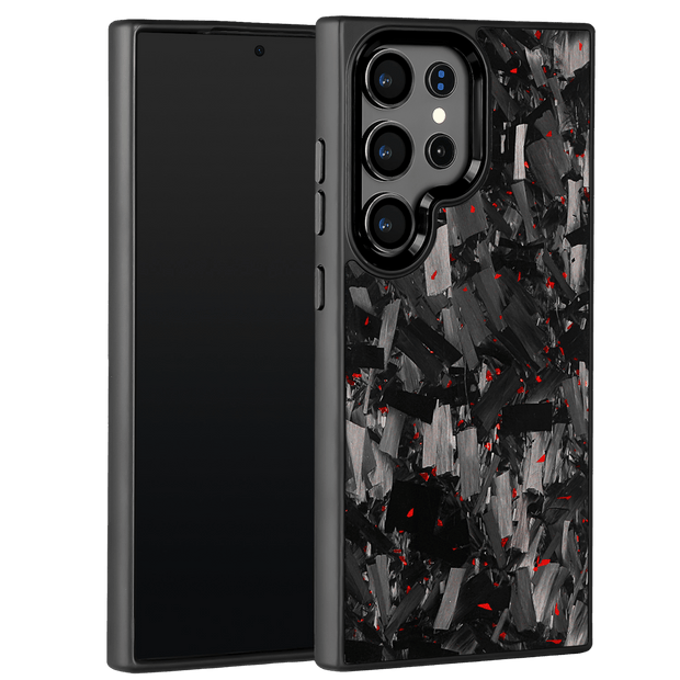 Forged Carbon Samsung Case – Red Fragment Large | Forge Series - Pristine Carbon