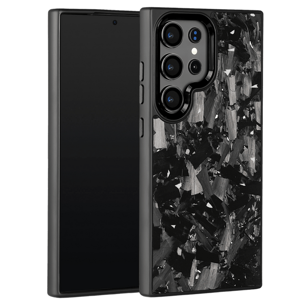 Forged Carbon Samsung Case – Silver Fragment Large | Forge Series - Pristine Carbon