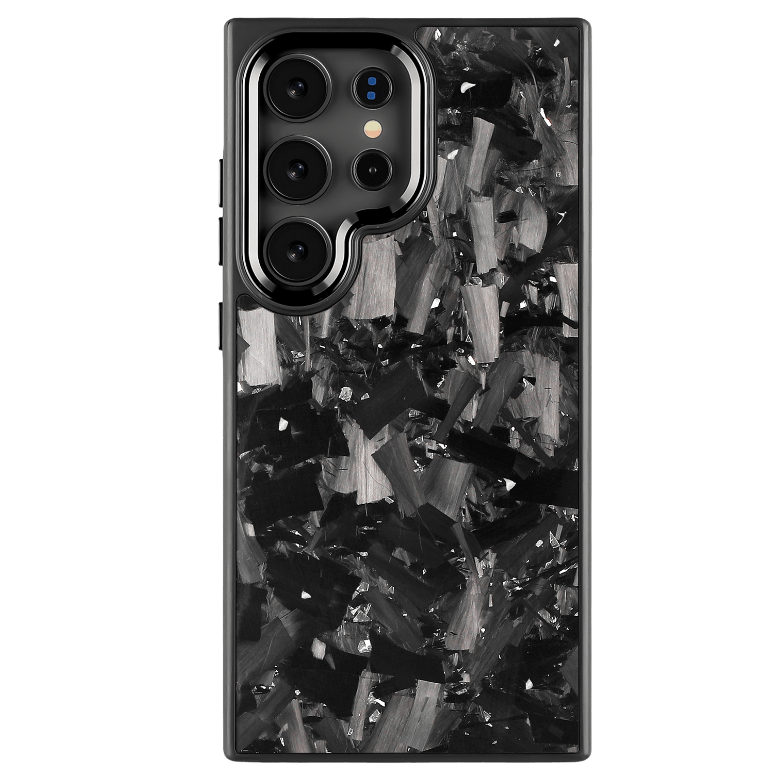 Forged Carbon Samsung Case – Silver Fragment Large | Forge Series - Pristine Carbon