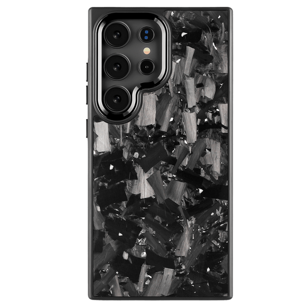 Forged Carbon Samsung Case – Silver Fragment Large | Forge Series - Pristine Carbon