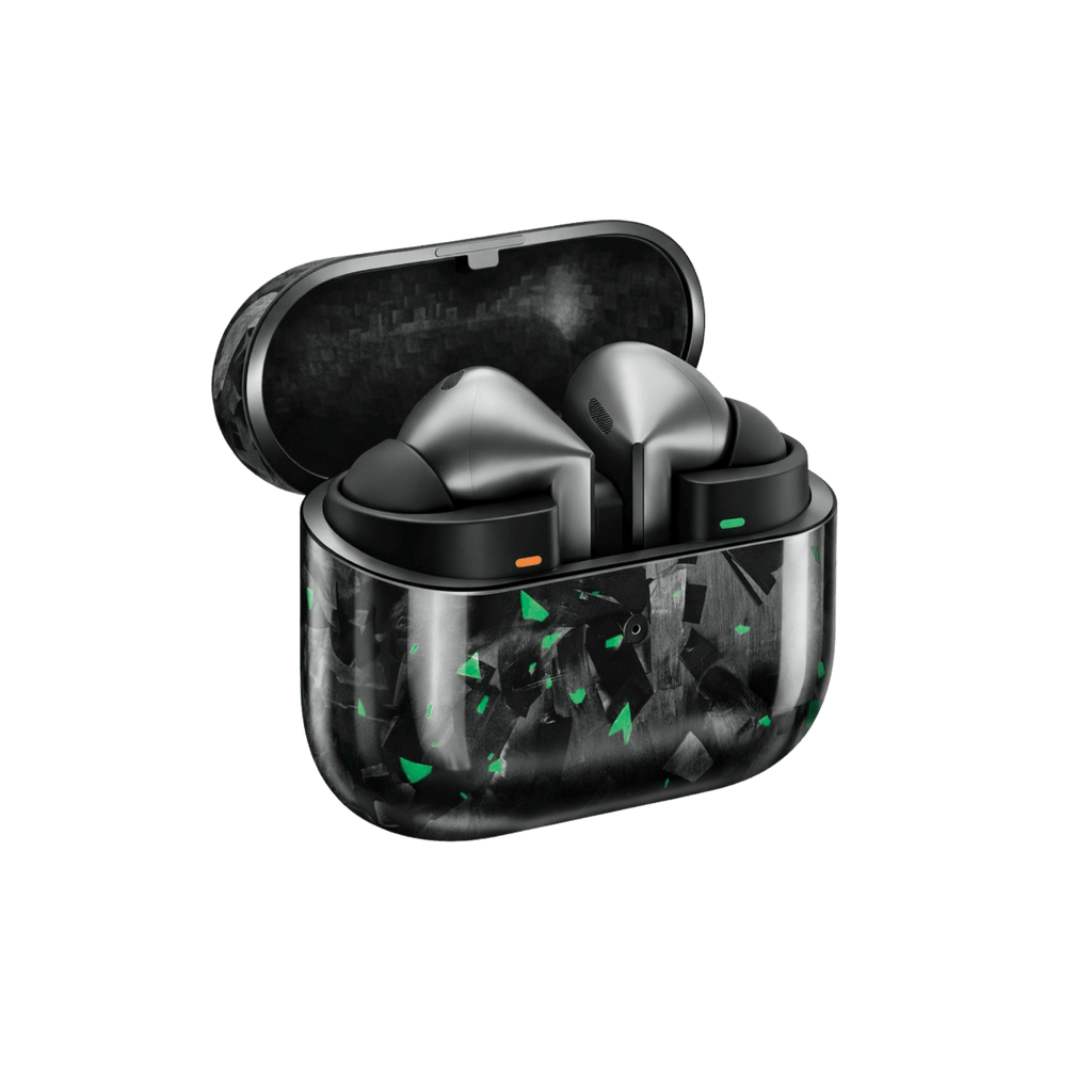 Green Fragment | Forged Carbon Fiber | Galaxy Buds Case - Pristine Carbon